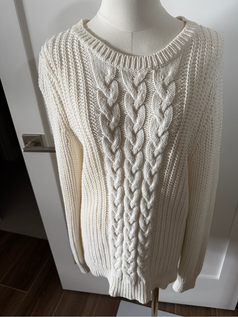 Women's Nautica Cream Cable Knit Sweater